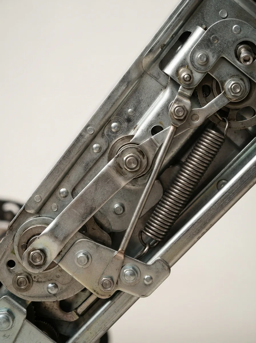 Close-up of the Gilman Creek Recliner Mechanism showing its components