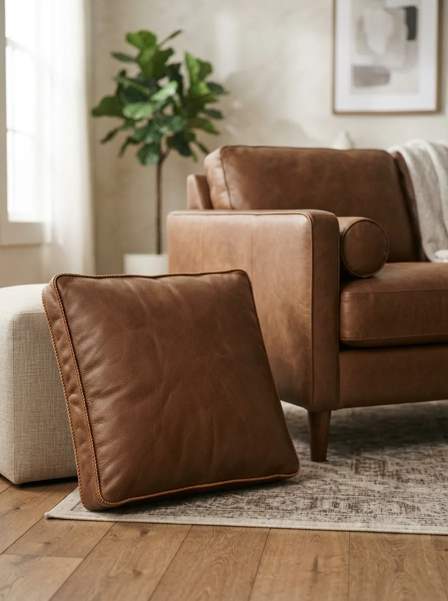 Gilman Creek Sofa Cushion displayed next to a sofa for scale