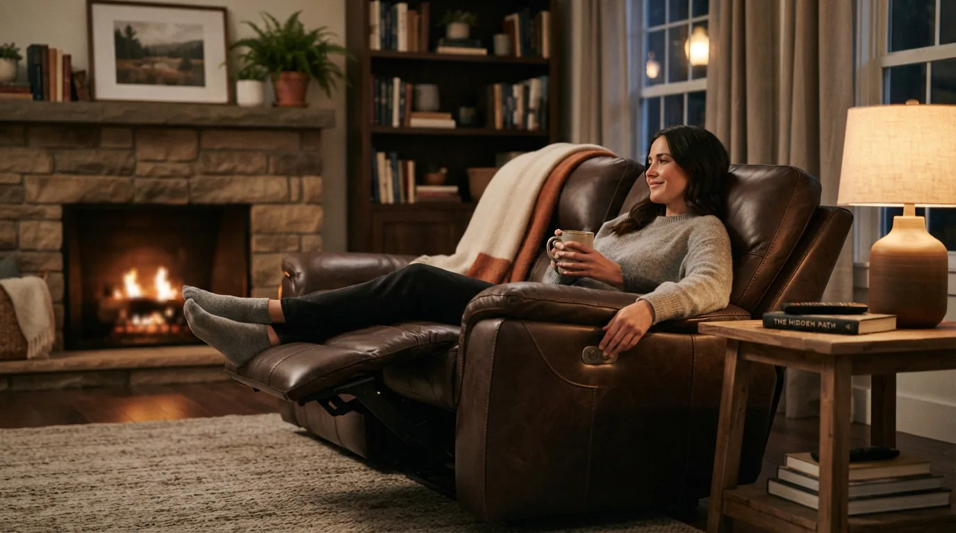 Gilman Creek Ellis recliner in a cozy den.