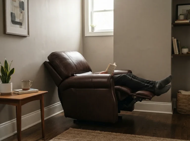 SpaceSaver recliner placed close to a wall in a small room