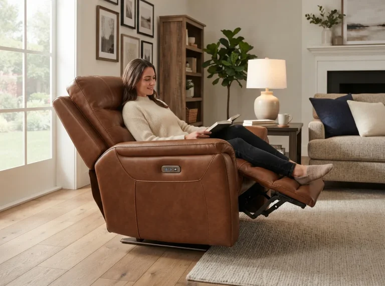 Gilman Creek Ashton recliner prominently displayed in a home setting.